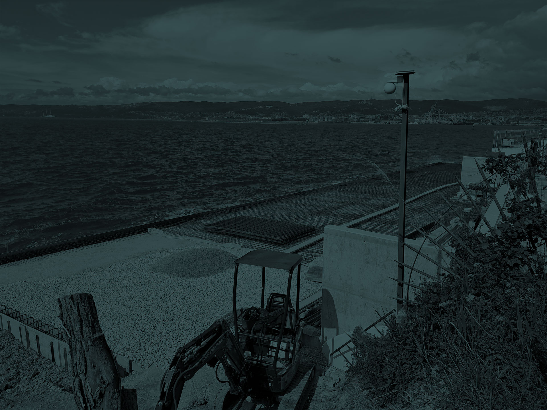 Riqualificazione area nautica costiera — vista panoramica del cantiere sul mare